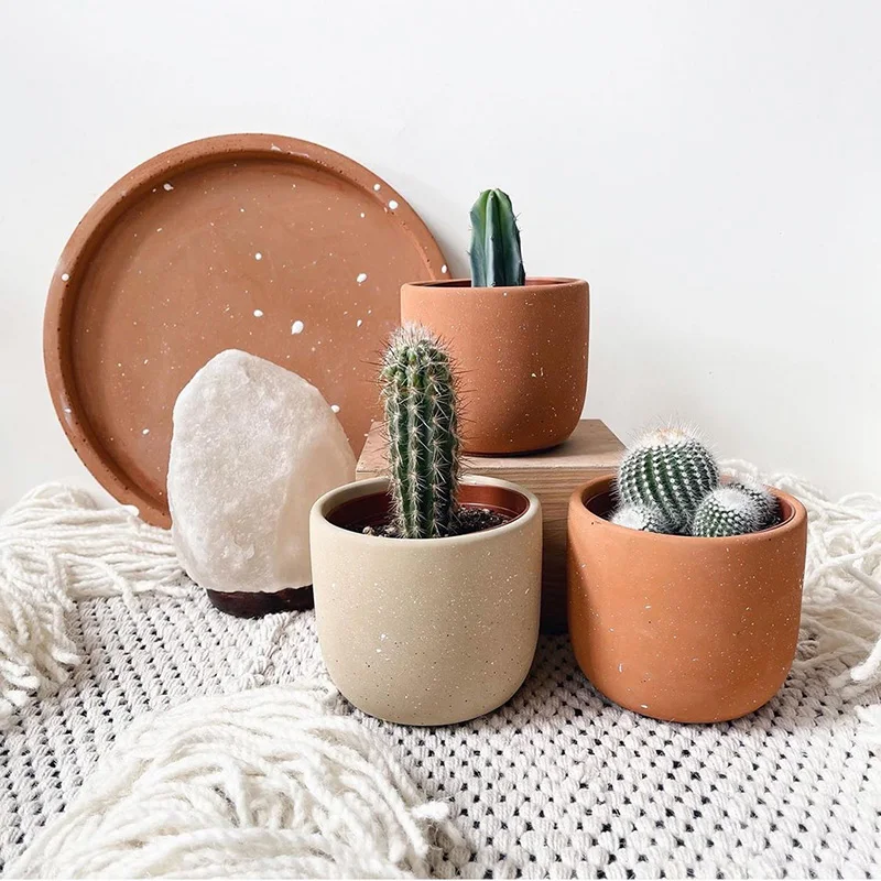 

12cm Concrete Flowerpot Mould Silicone Molds For Cenment Planter Round Shape Garden Planting Concrete Container Mold