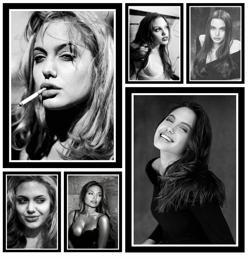 Идеальный JL Анджелина Джоли сексуальный горячий фильм звезда актекс черно-белый