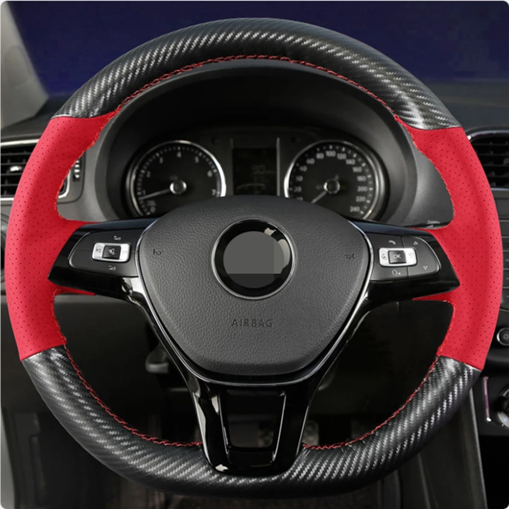 Нескользящая черная кожа из углеродного волокна для Volkswagen VW Golf 7 Mk7 Новинка Polo Jetta