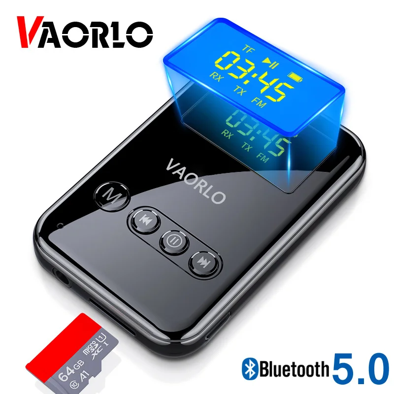 

VAORLO Wireless 4 In 1 Recevier Transmitter FM Adapter Bluetooth 5.0 Transmission TF Card Play LED Display Stereo Music For Car