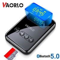 vaorlo wireless 4 in 1 recevier transmitter fm adapter bluetooth 5 0 transmission tf card play led display stereo music for car