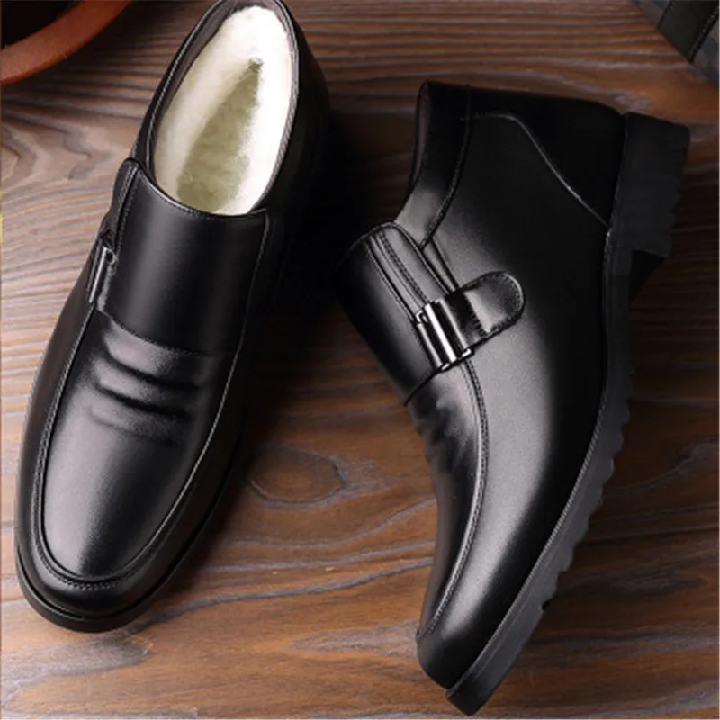 Ботинки Челси мужские зимние водонепроницаемые кожаные на толстом