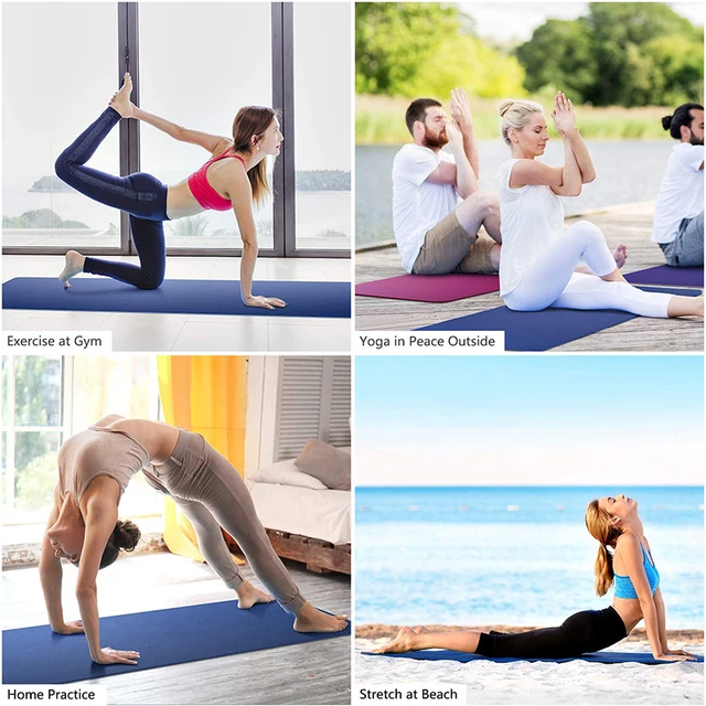 TPE Yoga Mat With Position Line 6mm Non-Slip Double Layer Sports Exercise Pad For Beginner Home Gym Fitness Gymnastics Pilates 5