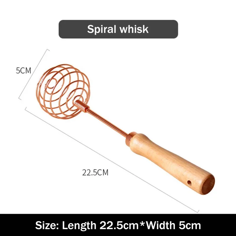 

New Rose Golden Handle Spiral Stainless Steel Eggbeater Exquisite Craftsmanship to Harass The Mixing Egg Whipped Cream Batter
