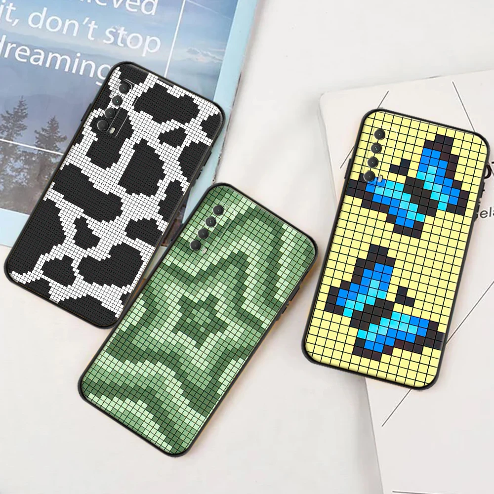 

Pixel Heart Phone Case For Huawei P Smart Z 2019 2021 P20 P30 P40 Lite Carcasa Soft TPU Cases Hot New Silicon Funda Back Cover