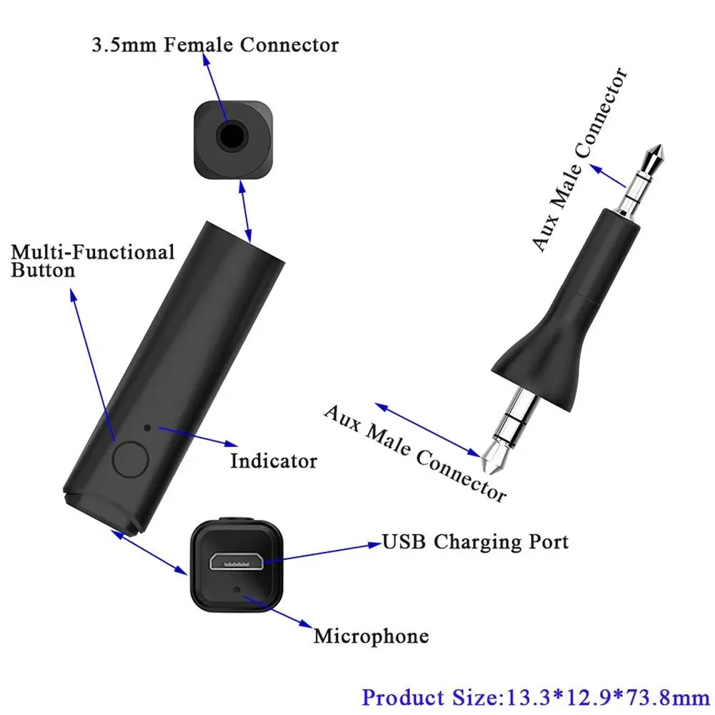 Мини беспроводной Bluetooth приемник 3 5 мм музыка аудио для гарнитуры вызова стерео