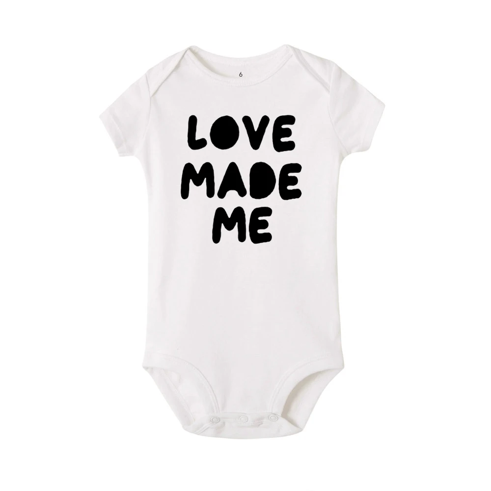 Детский комбинезон с принтом Love Made Me Летний для новорожденных мальчиков и