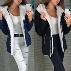 2021 повседневные женские парки пальто осень-зима хлопковые однотонные парки на молнии с капюшоном флисовое теплое хлопковое пальто Модная Верхняя одежда Куртка