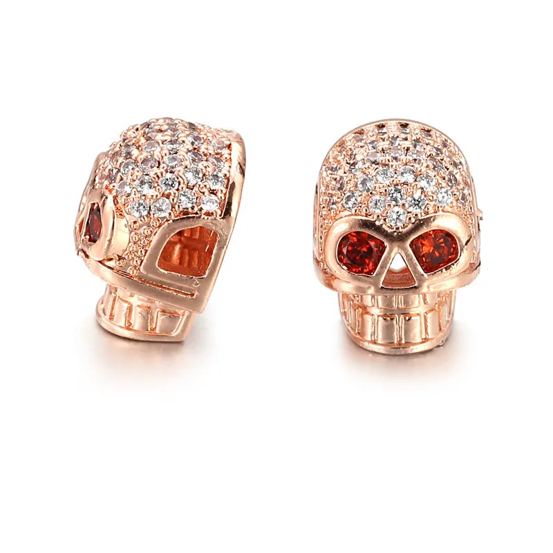 3 шт./лот 14*10 мм кубические циркониевые подвески в виде черепа бусины аксессуары DIY
