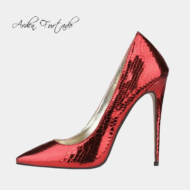 

Arden Furtado/летние модные женские туфли с острым носком, на шпильке, сексуальные элегантные туфли-лодочки красного, синего, золотого цвета, разм...