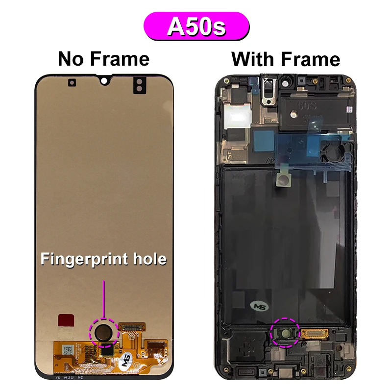 Pantalla AMOLED para m&oacute;vil, digitalizador de pantalla t&aacute;ctil para Samsung Galaxy A20, A30, A50, A50S, A30S, A205F, A305F, A307F, A505F, A507F-5