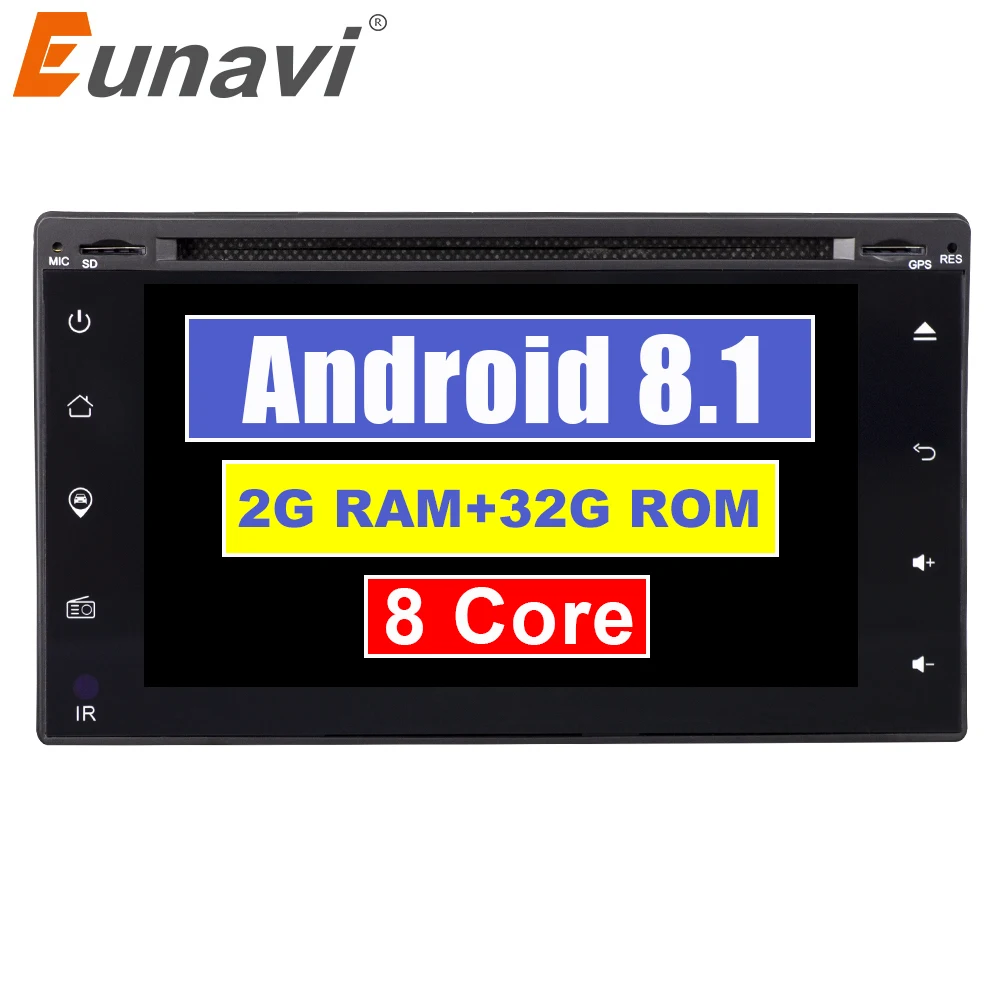 Универсальный Автомобильный мультимедийный плеер Eunavi 2 Din 6 дюйма Android 8 1 DVD радио
