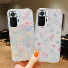Милый блестящий чехол с цветами для Xiaomi Redmi Note 10 9 8 Pro 9S 10S 11T Mi 11 Lite 5G NE Poco X3 M4 Pro