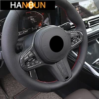 car steering wheel frame decoration cover stickers trim for bmw 5 series g30 x3 g01 x4 g02 x5 g05 x6 g06 2020 interior decals