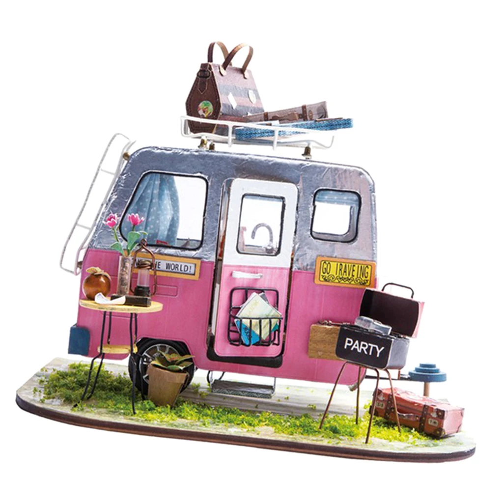 1/24 кукольный домик 3D деревянная комната набор миниатюрный дорожный грузовик дом