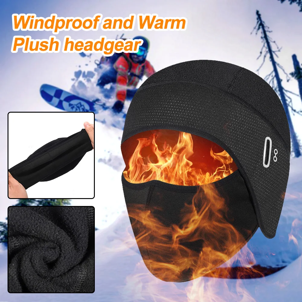 

Windproof Cycling Cap Thermal Fleece Warm Hood Face Protection Scarf Winter Sports Balaclava Bike Motorcycle Helmet Liner