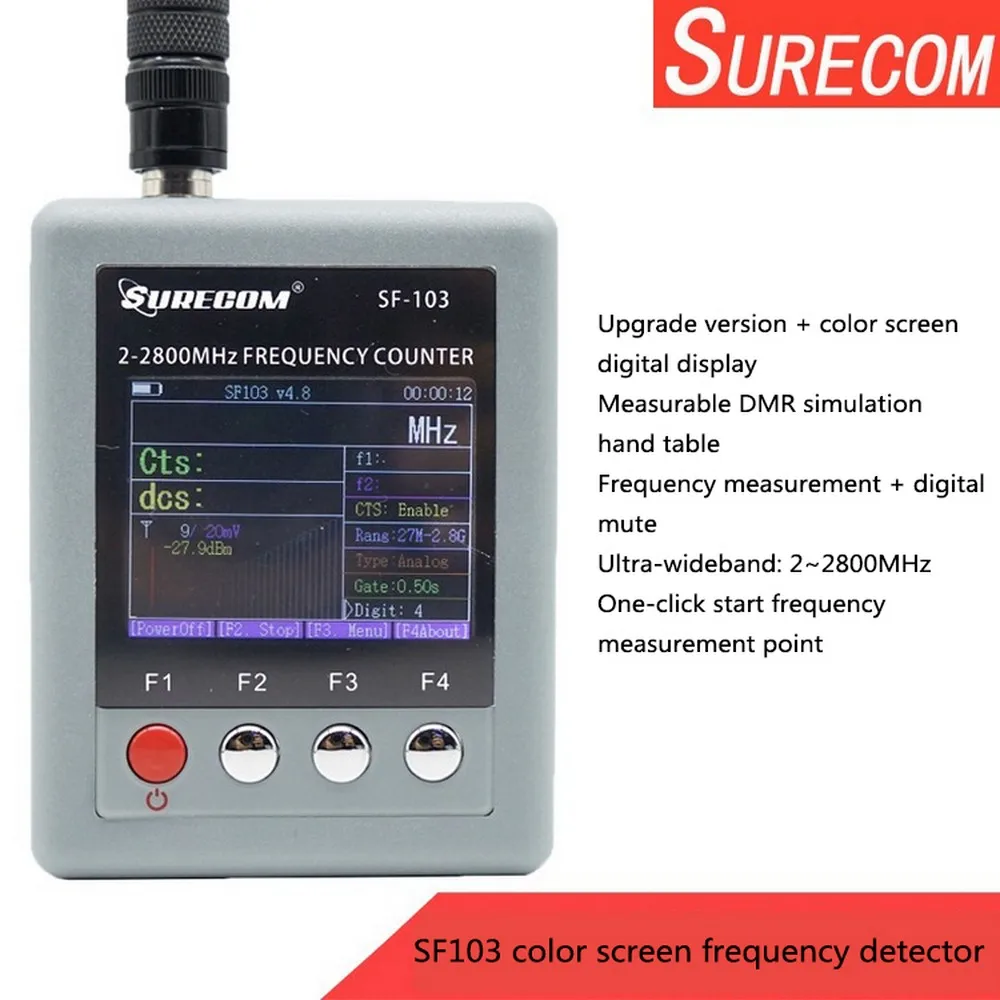 

Portable Frequency Counter SURECOM SF-103 Walkie Talkie Frequency Meter 2Gen 2MHz~2.8GHz SF103 For DMR & Analog Two Way Radio