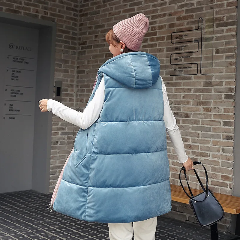 Коллекция 2019 года Зимний новый золотой бархатный длинный хлопковый жилет Apperloth A