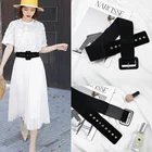 Ремень женский с квадратной пряжкой, модный эластичный широкий бархатный ремень для платвечерние ев, вечерний Повседневный ремень разных цветов, Женская Талия