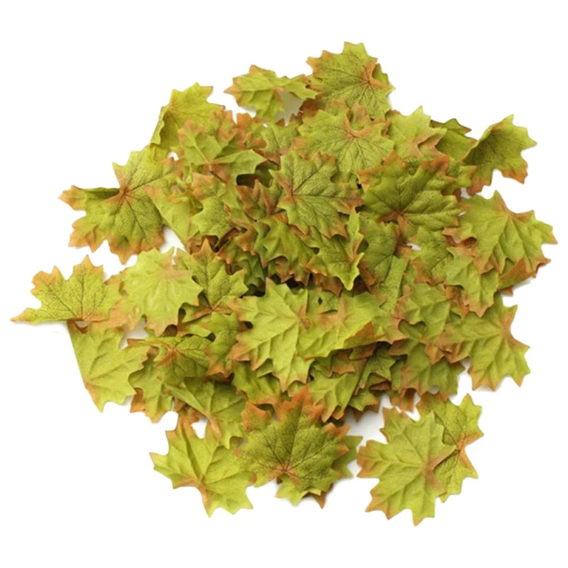 Новинка 100 шт искусственная ткань кленовые листья многоцветные осенние для