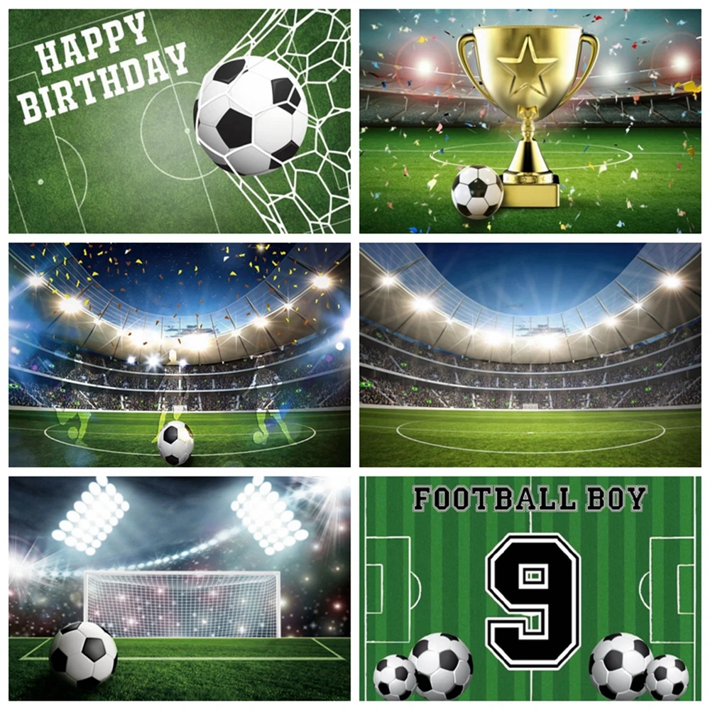 Виниловый фон для фотосъемки с изображением Кубка чемпиона футбольного поля