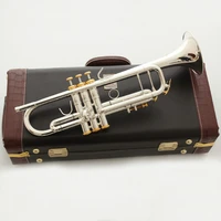 mfc bb trumpet lt197s 100 silver plated gold keys music instruments profesional trumpets mouthpiece accessories with case