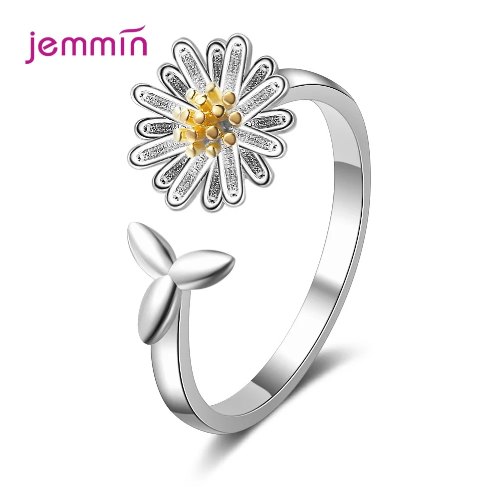 

Unique Design Daisy Open Adjustable Rings for Women Girls 925 Sterling Silver Finger Jewelry for All Age Rings Accessories