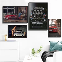 family wall art decoration bmw car engine pictures hight quality canvas painting modern design room decoration picture