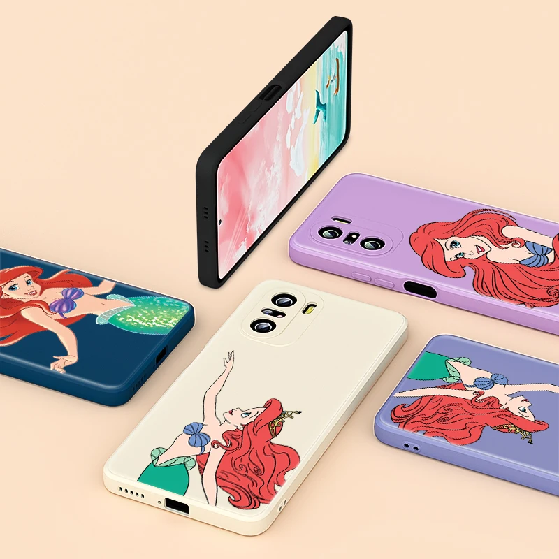 

The Little Mermaid Disney For Redmi K40 K30 K30i 10X 9T 9C NFC 9AT 9A 9i 9 8A 8 Pro 7 Y3 5 4X Plus Liquid Silicone Phone Case