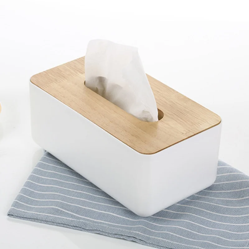 

Tray Creative Multi-Purpose Solid Wood Tissue Box Storage Home Garden Organization