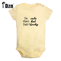 baby bodysuit im cute moms hot dads just plain lucky funny printed clothing baby boy rompers baby girl short sleeves jumpsuit
