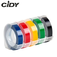 cidy 5pcs multicolor dymo 3d 6912mm embossing label tape compatible dymo 16101296515401880 for motex e101 label makers