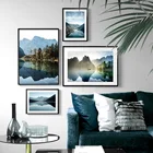 Картина на холсте с изображением озера, горы, джунглей, художественная стена с цитатой, постеры и принты в скандинавском стиле, украшение для дома, Настенная картина
