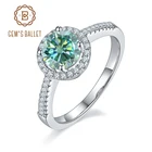 Женское кольцо из драгоценного камня, серебристое зеленое обручальное кольцо с муассанитом, 6,5 карат, мм