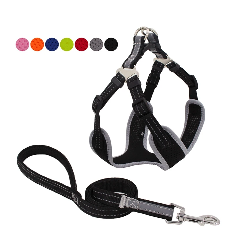 

Reflective Adjustable Pet Dog Harness No Pull Dog Leash Vest Classic Running Leash Strap Belt for Small and Medium Dogs