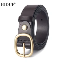 hidup ladies top quality cow genuine leather belts retro brass pin buckle metal belt for women accessories 2 8cm wide nwj931