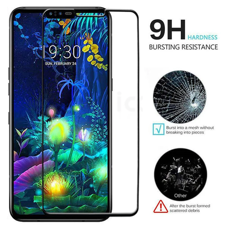 2Pcs/Lot Full Cover Screen Protective Glass For LG V50 ThinQ Full Glue Tempered Glass For LG V50S V50 ThinQ 9H Screen Protector