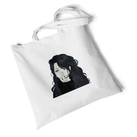 Travel Baganime Girl Print Storage Reusable Original Handbag Foldable Large Shoulder Bag White Canvas Bag Shopping Bags