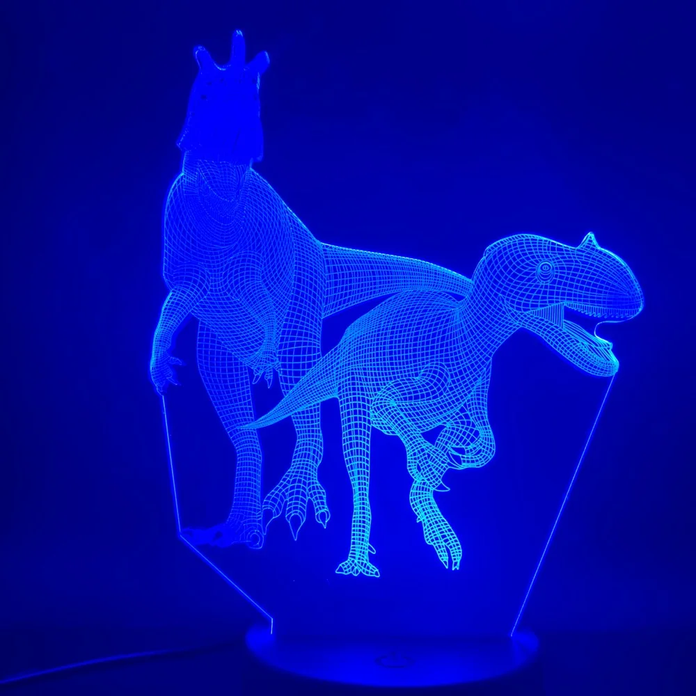 3d лампа Мир Юрского периода динозавры рапторы сенсорный датчик лучший подарок