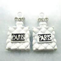 10pcslot plaid stripes perfume bottle charms metal pendants earring enamel charms fashion jewelry accessories xl416