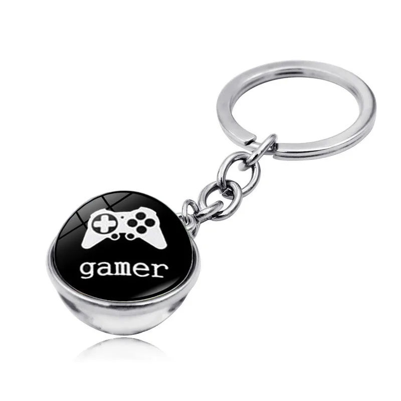 Игровой контроллер с узором двухсторонний стеклянный шар брелок подвеска Модная