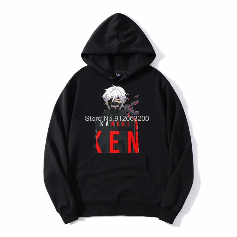 

Tokyo Men's Ghoul Hoodie Novelty One Eyed Anime Manga Ken Kaneki Men Hoodies Hooded Sweatshirt Streetwear Jacket Harajuku