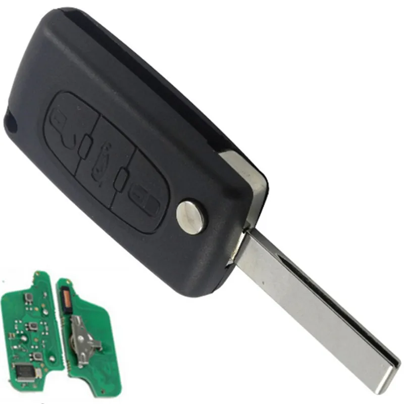 Автомобильный ключ 3-кнопочный Выкидной дистанционный 433 МГц id46 pcf7961 чип HU83 407