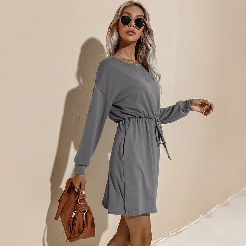 Осень/Зима 2021 Новинка женское короткое платье с длинными рукавами в европейском