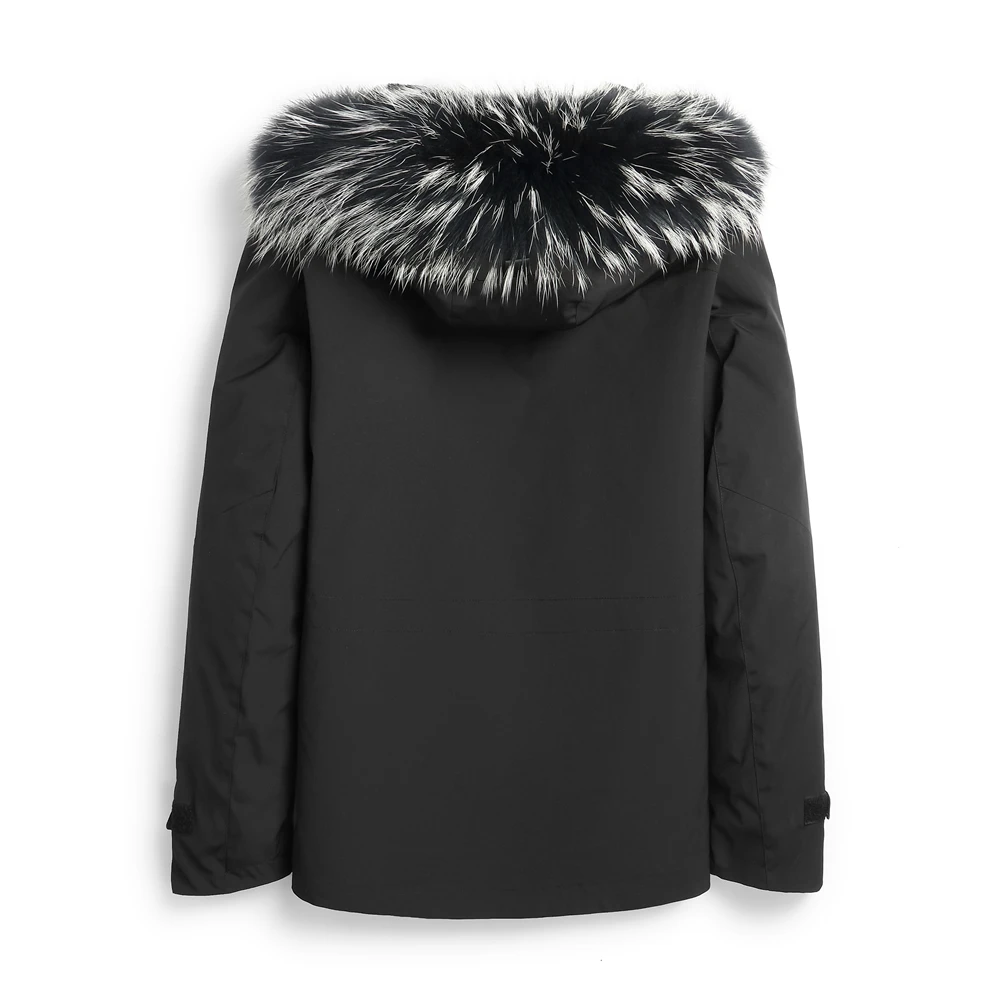 Мужская парка с капюшоном и воротником из натурального Лисьего меха |