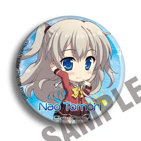 Charlotte Action Figure Tomori Nao Yusa Nishimori Otosaka Ayumi 8 Type Anime Backpack Decoration Tinplate PVC Badge Toys |