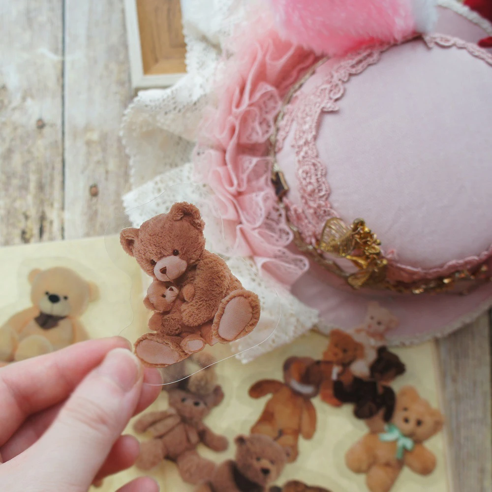 38 шт. смешанный размер бурой медведь стиль куклы ПВХ наклейки Скрапбукинг DIY