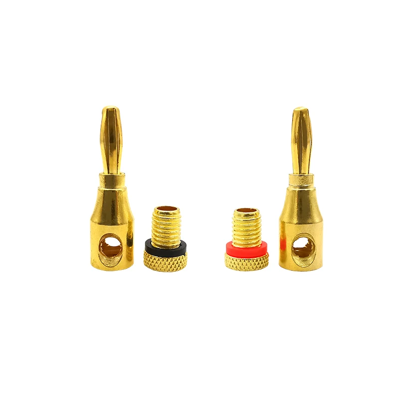 4 мм черный красный позолоченный кабель провод разъем типа &quotбанан&quot для