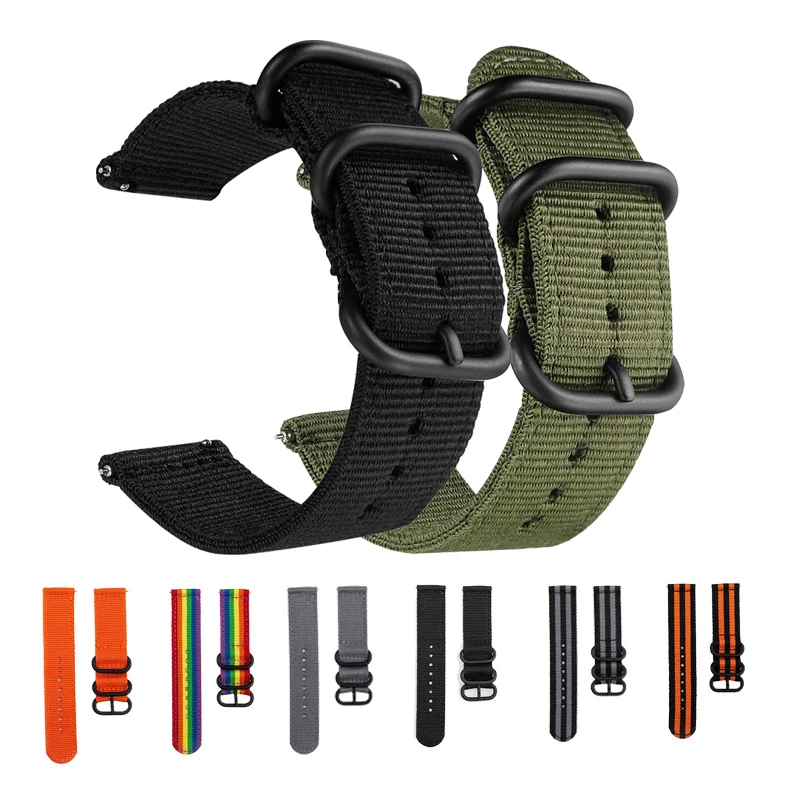 20 22 мм нейлоновый холщовый ремешок для Huami Amazfit Bip GTS GTR 42 47 Браслет Для Xiaomi Stratos 3 2 2S