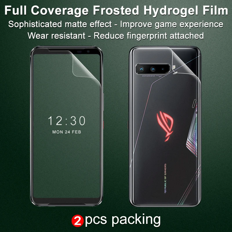 

Imak 2pcs Soft Matte Hydrogel Film for ROG Phone 3 Rog3 ZS661KS screen protector 3D Full Cover Curved improve game experience